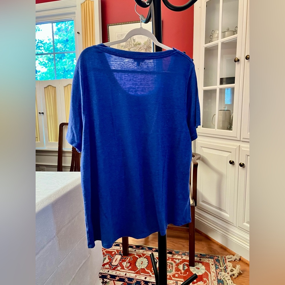 Talbots Royal Blue Short Sleeve Tee - Picture 2 of 7